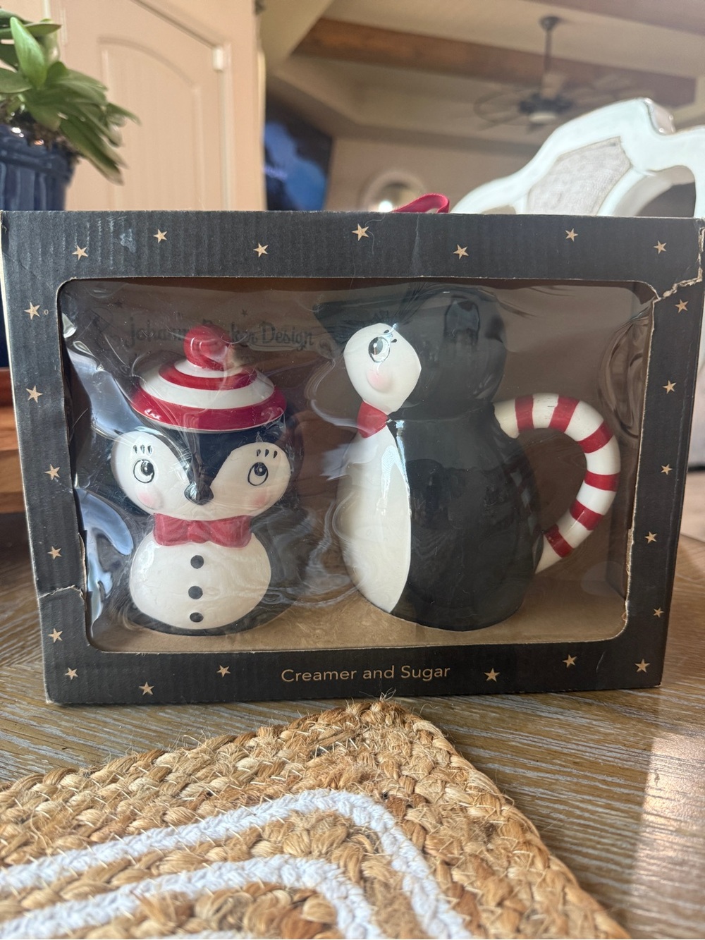 Johanna Parker Penguin Creamer and Sugar Set - New in Box